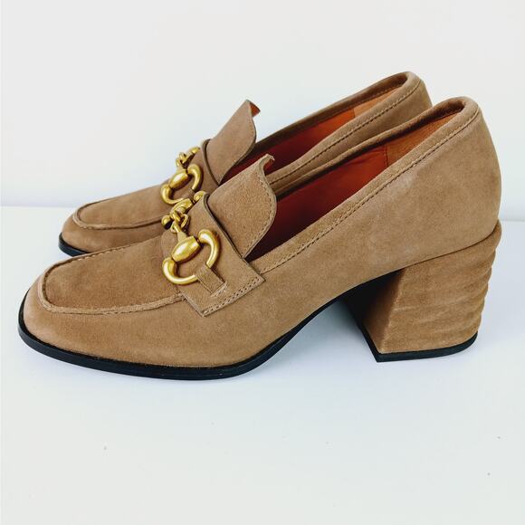 SaintG SZ 38 (US 8) VALENTINA TAUPE SUEDE LEATHER HANDCRAFTED SHOES - Picture 5 of 9